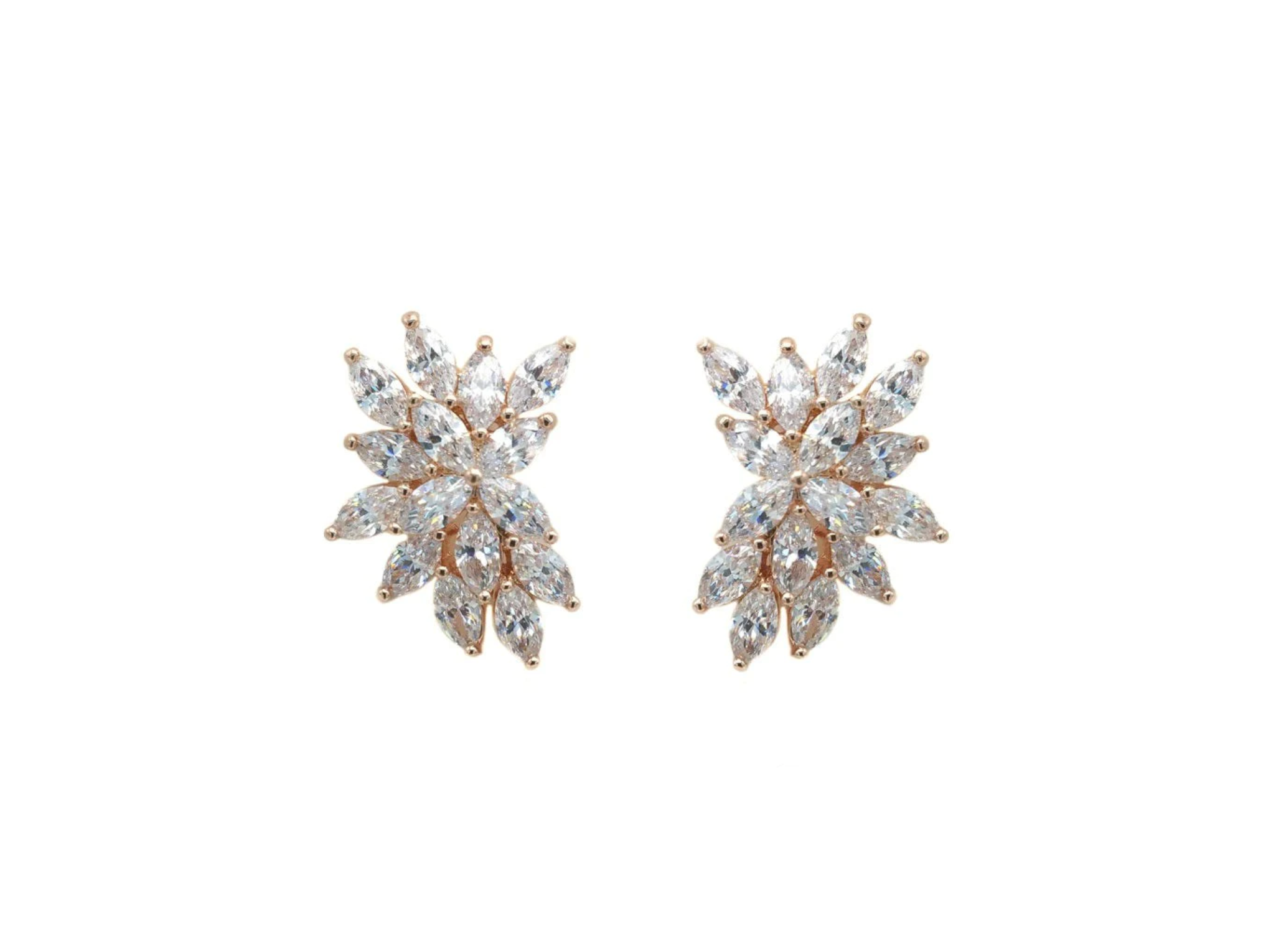 Zara Crystal Cluster Bridal Stud Earrings