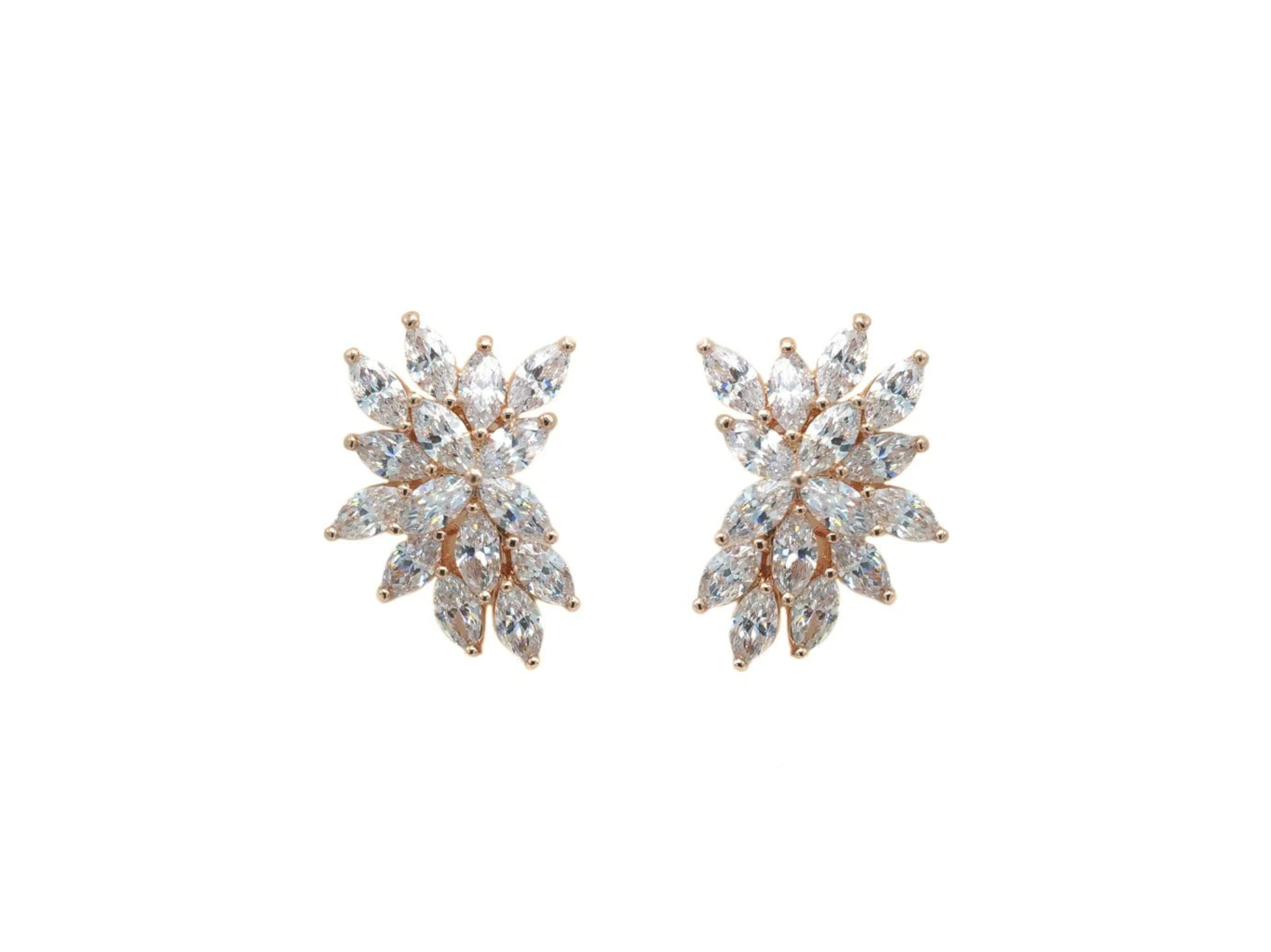 Zara - Crystal Cluster Bridal Stud Earrings