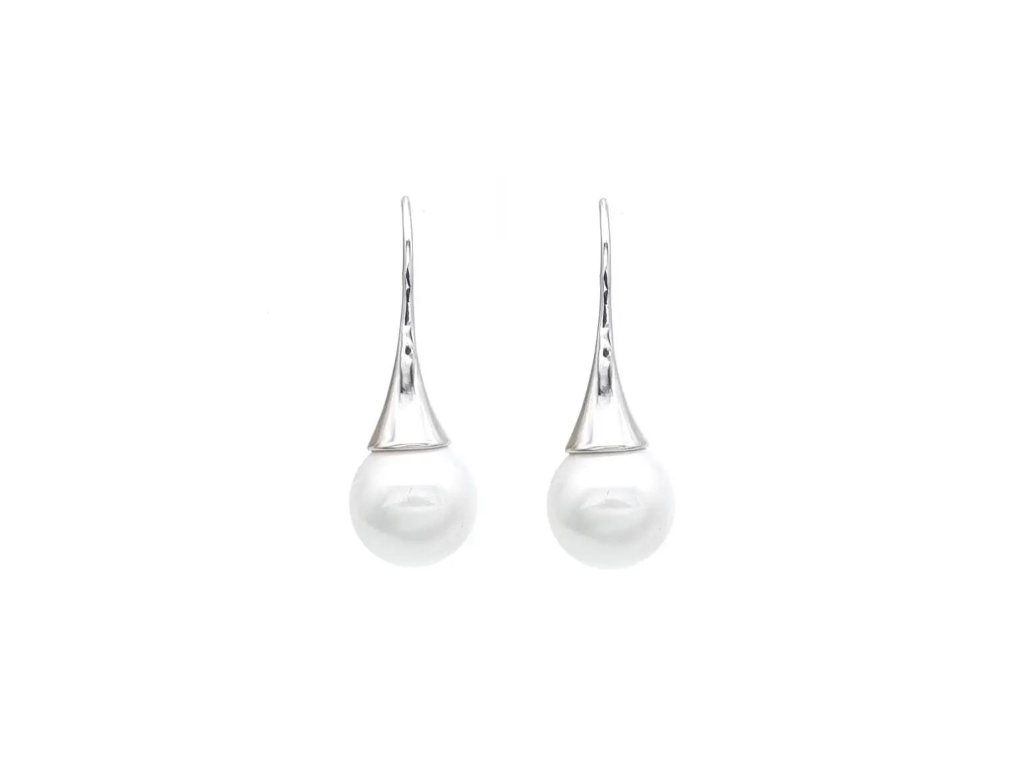 Maxine - Simple Pearl Bridal Drop Earrings
