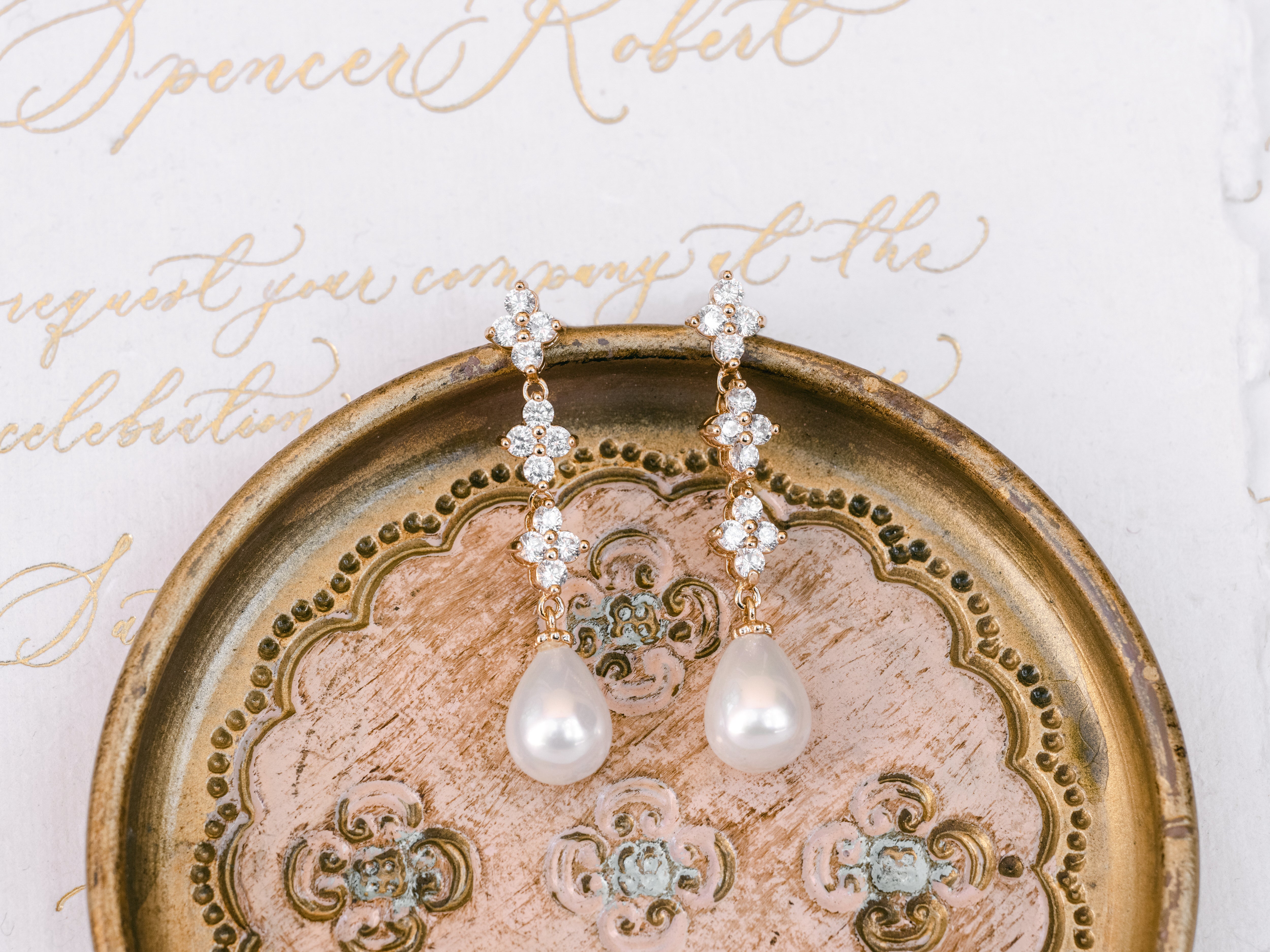 Vera - Statement Pearl Drop Bridal Earrings