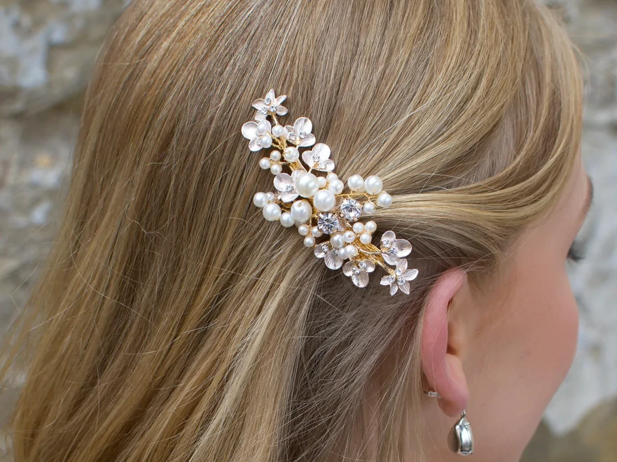 Blush flower bridal comb Wedding hair clip boho headpiece Bride to be –  magaela