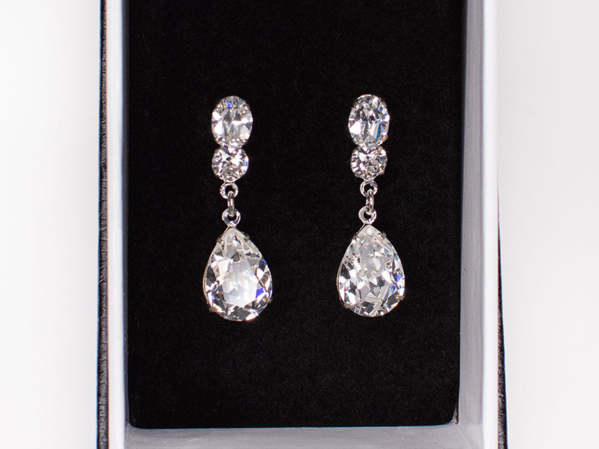 Laura Jayne Bridal Jewelry | Fancy Crystal Teardrop Earrings